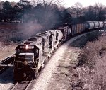 Seaboard Coast Line GP40 #1528, GP30 #1333 and U36B #1766 lead northbound train #308 